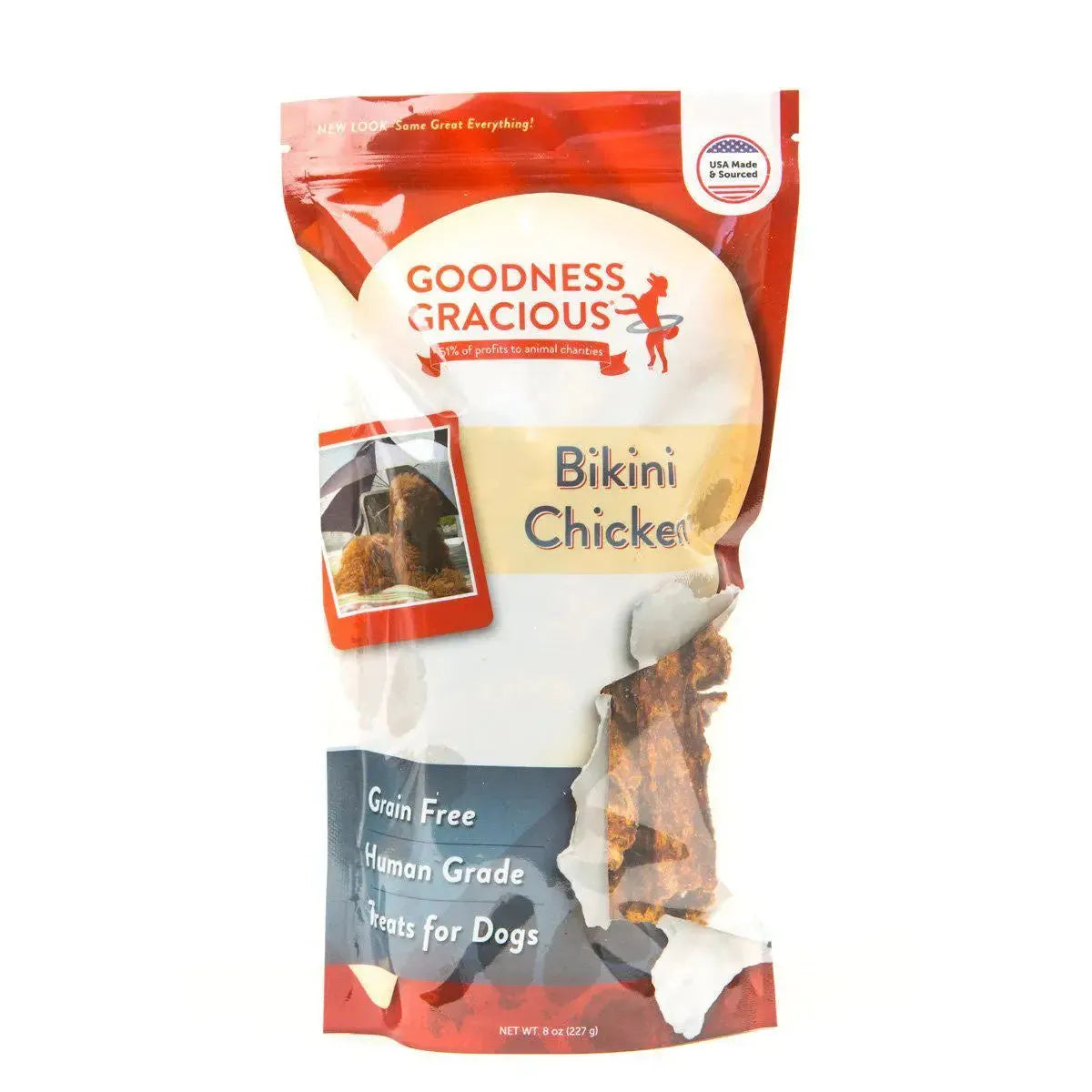 Delicious Goodness Gracious Bikini Style Chicken Flavored Dog Treats - 8 Ounce Bag