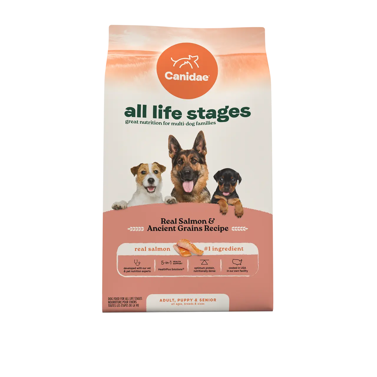 Premium All Life Stages Dry Dog Food with Real Salmon and Ancient Grains