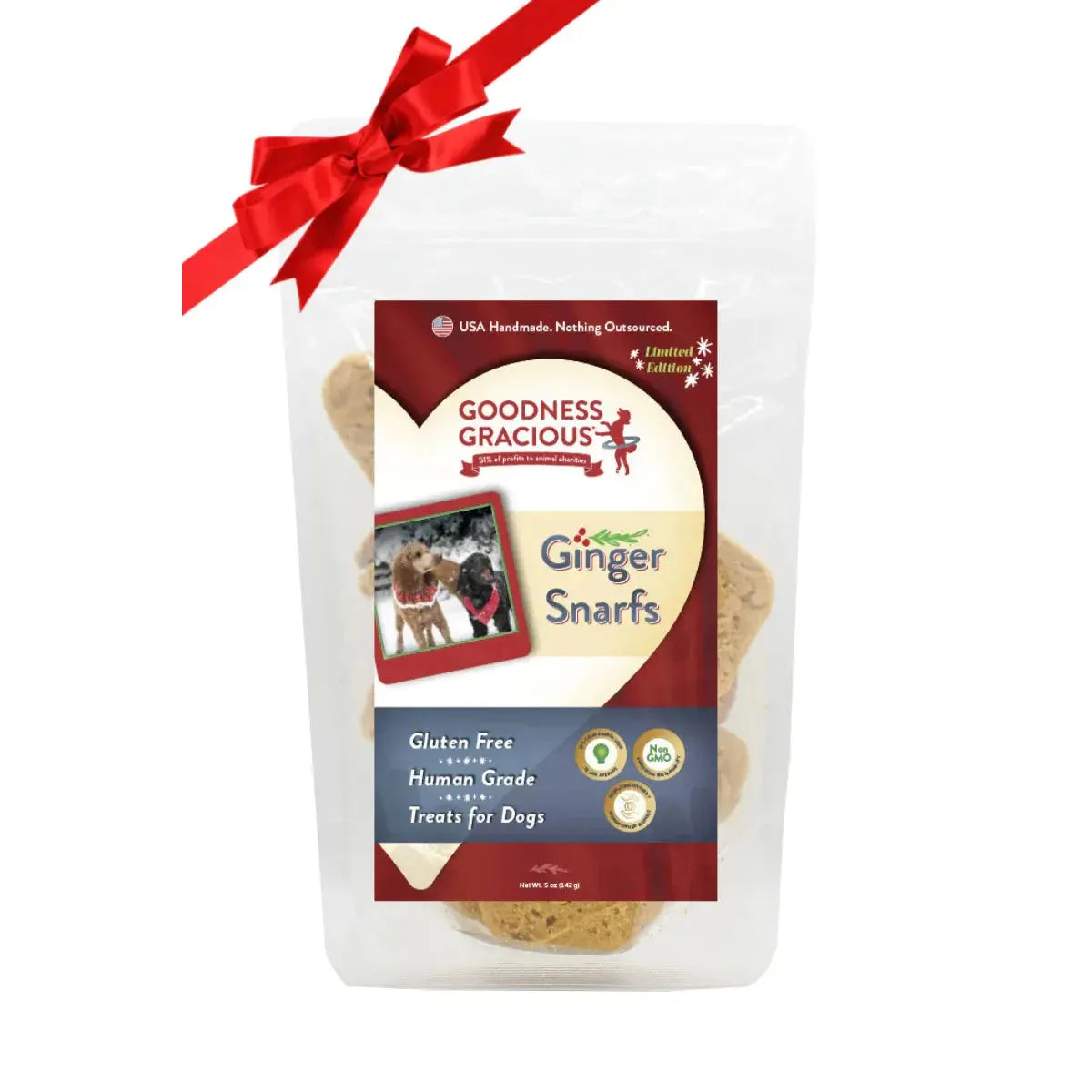 Goodness Gracious 5oz Ginger Holiday Dog Snacks - A Treat for Your Pup