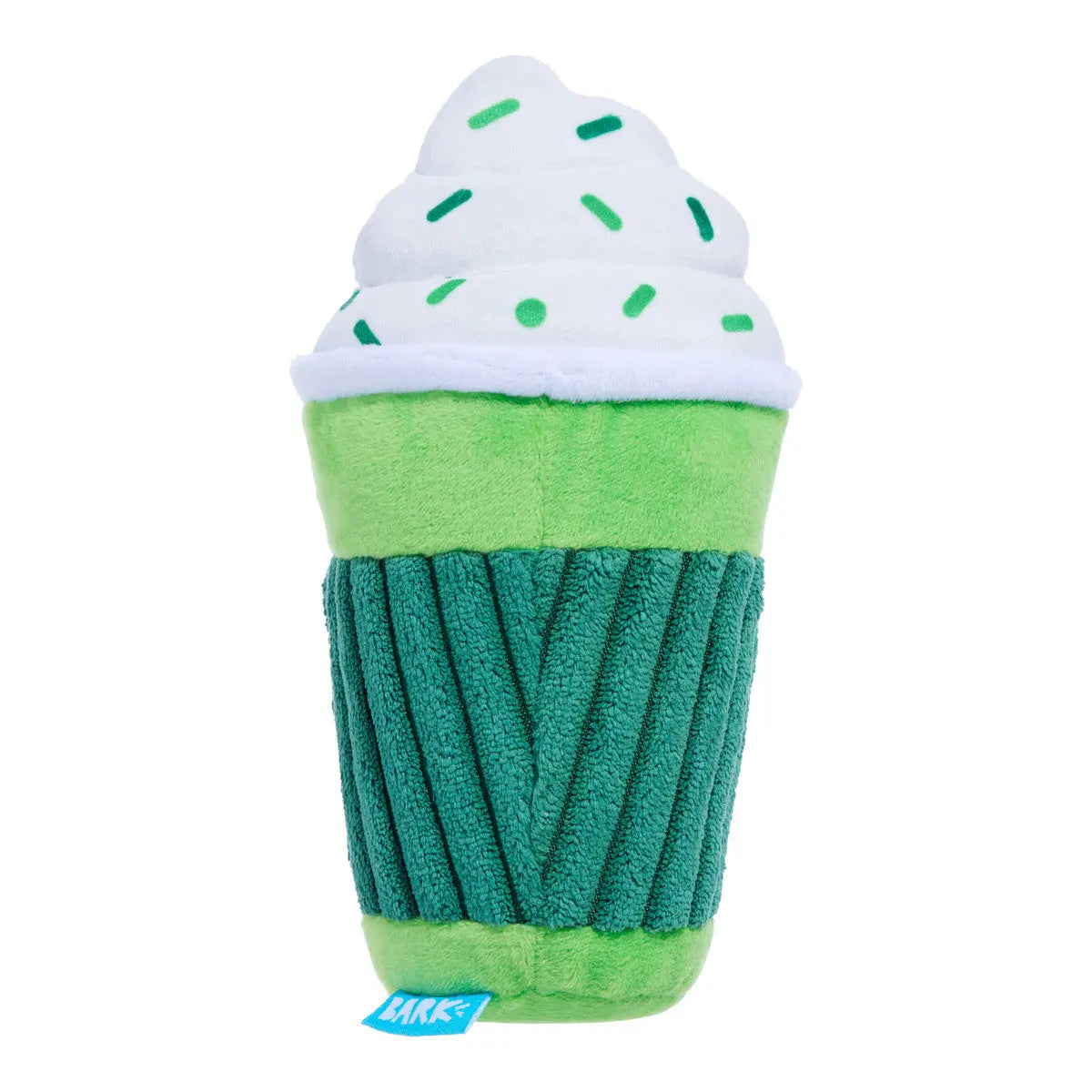 BARK Irish-Style Plush Coffee Dog Toy for Morning Fun