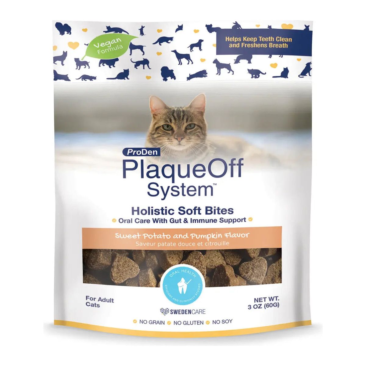 ProDen PlaqueOff Holistic Soft Bites for Cats - Comprehensive Oral Care with Gut and Immune System Support