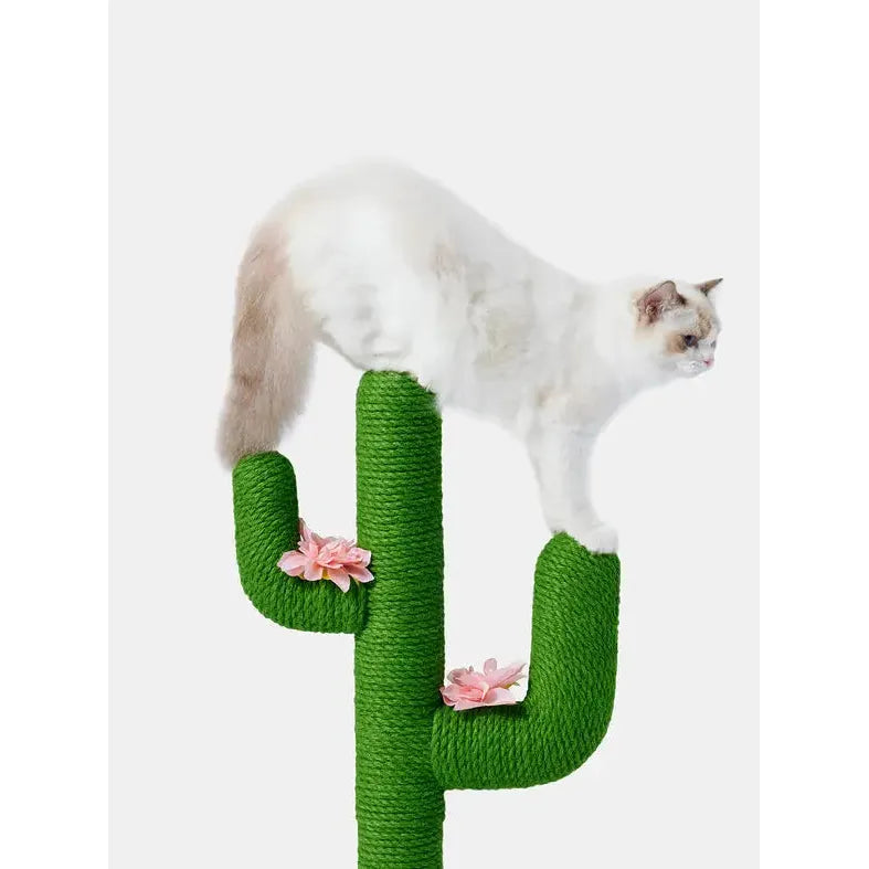 Vetreska All - Natural Jute Rope Handcrafted Oasis Cactus - Inspired Indoor Cat Tree for Felines of All Sizes