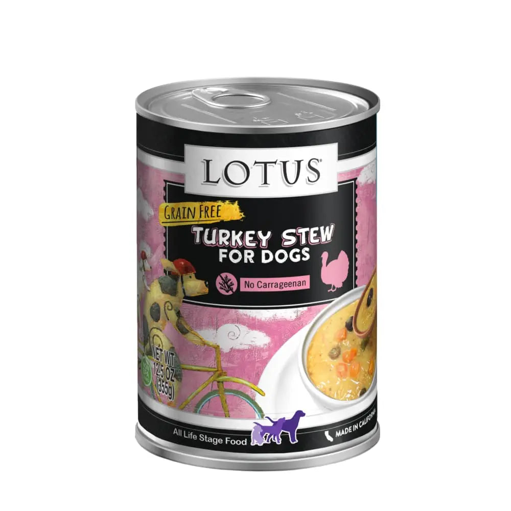 Lotus Premium Grain-Free Canned Dog Food - Wholesome Turkey Stew for Canine Companions
