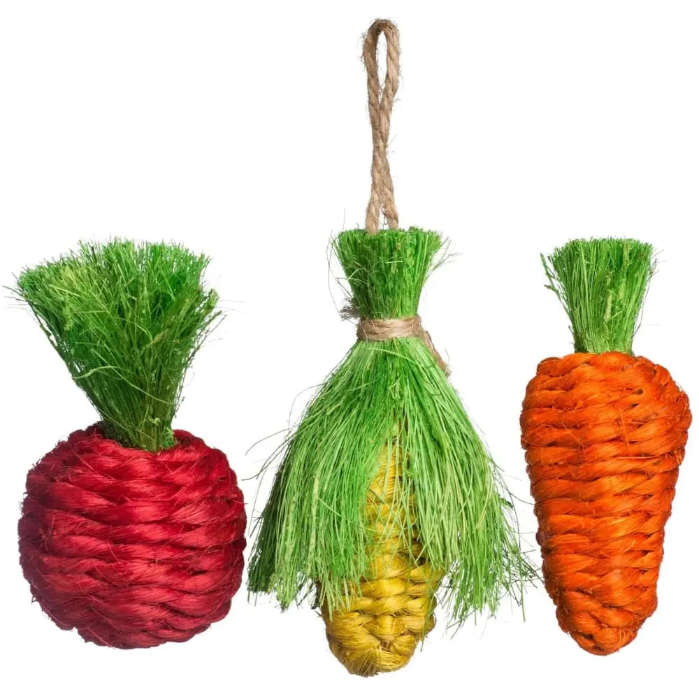 Prevue Pet Products Grassy Nibblers Toy Trio Woven Three-piece Set for Small Animals