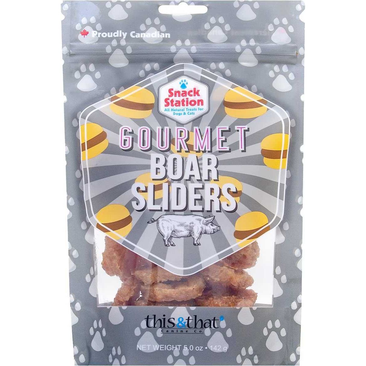 This & That Snack Station Premium Dehydrated Wild Boar Sliders Cat and Dog Treats - Ideal Pet Snacks