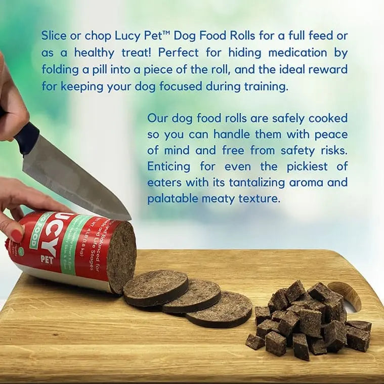 Lucy Pet Brand Premium Dog Food Roll with Beef Flavor for Canine Nutrition