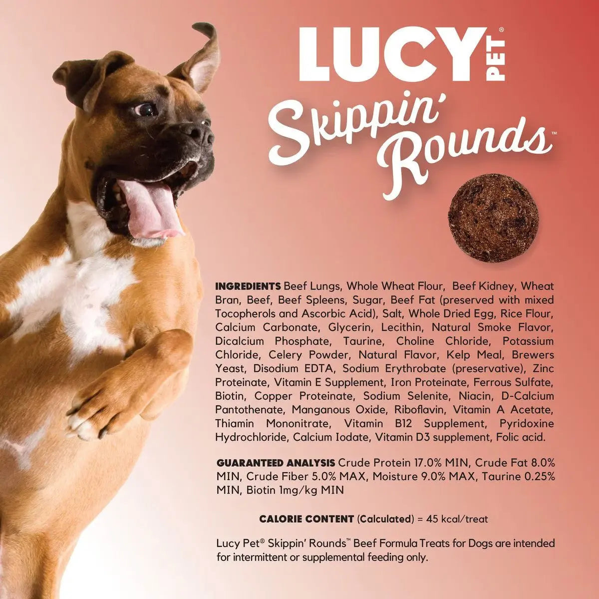 Lucy Pet Products 8 oz Skippin' Rounds Premium Beef Dog Treats