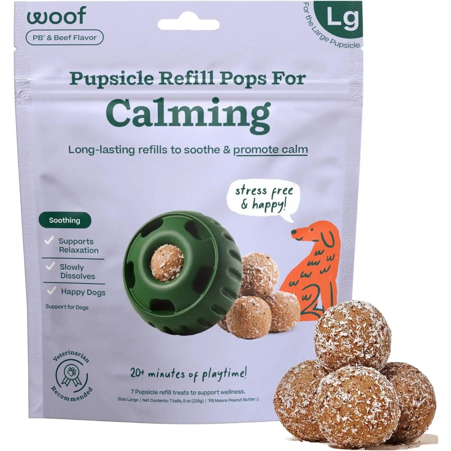 Woof Pet Calming Wellness Frozen Treat Pops - Long - Lasting Pupsicle - Style Treats for Dogs