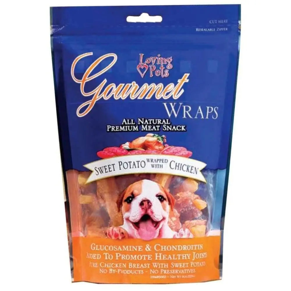 Loving Pets 8 oz Gourmet Chicken-Wrapped Sweet Potato Dog Treats