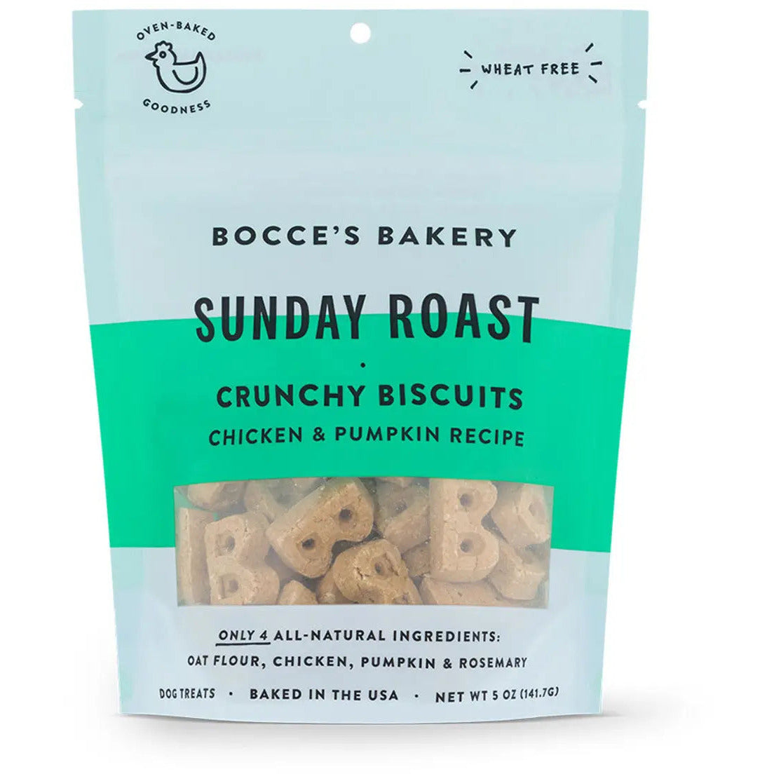 Bocce's Bakery Premium 5oz Sunday Roast Dog Biscuit Treat Bags for Canine Delight