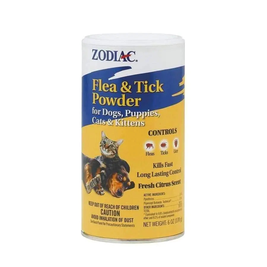 6-Ounce Zodiac Flea, Tick, and Lice Control Powder for Dogs and Cats
