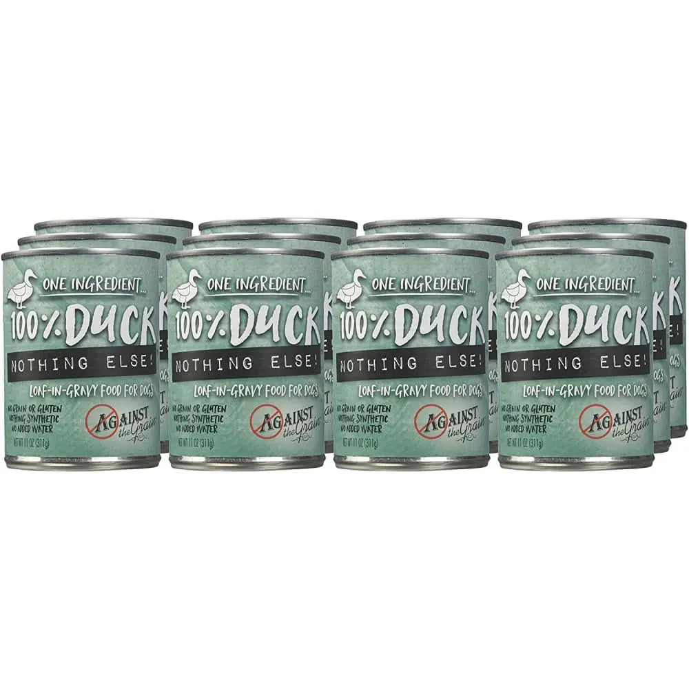 Against the Grain Single - Ingredient 11 - oz Duck Dog Food, 12 - Pack Case