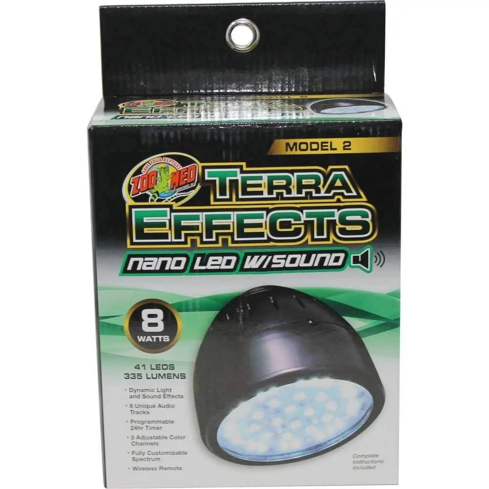 Zoo Med Black Nano LED Light Model 2 with Synchronized Sound and UVA