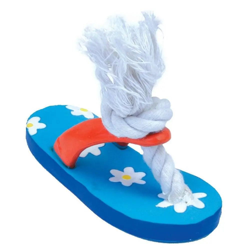 5-Piece Flower-Shaped Flip Flop Li'l Pals® Durable Latex & Rope Toy Set for Small Dogs