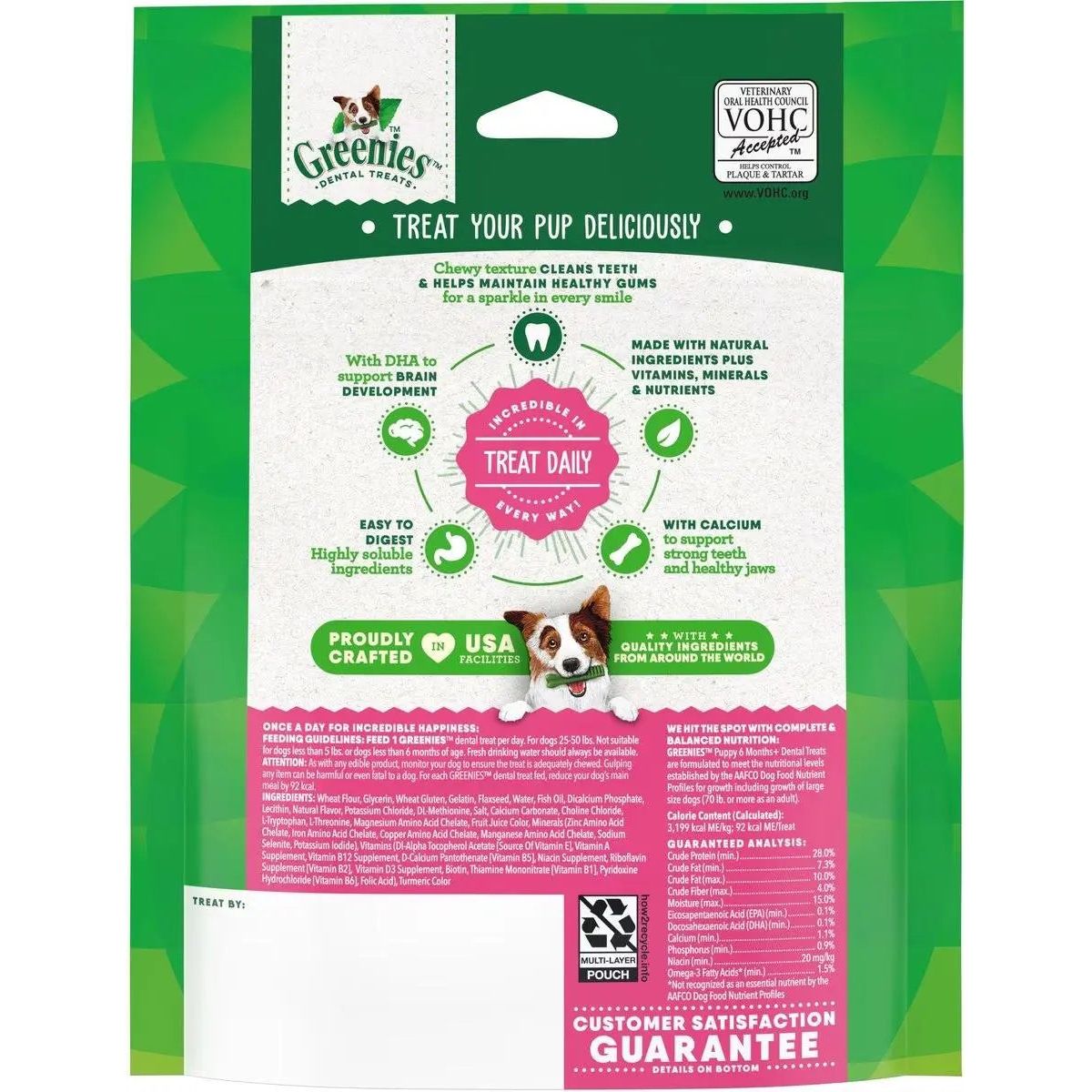 Delicious Greenies Dental Treats Specially Designed for Puppies Aged 6 Months and Above