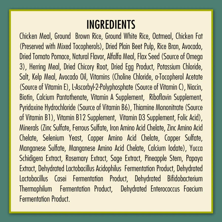 AvoDerm Natural Premium Dry Dog Food for Small Breeds with Chicken Meal and Brown Rice