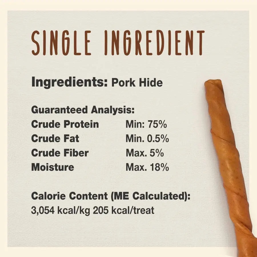 Cadet® Premium 10-Inch Pork Hide Roll Dog Treats for Canine Delight