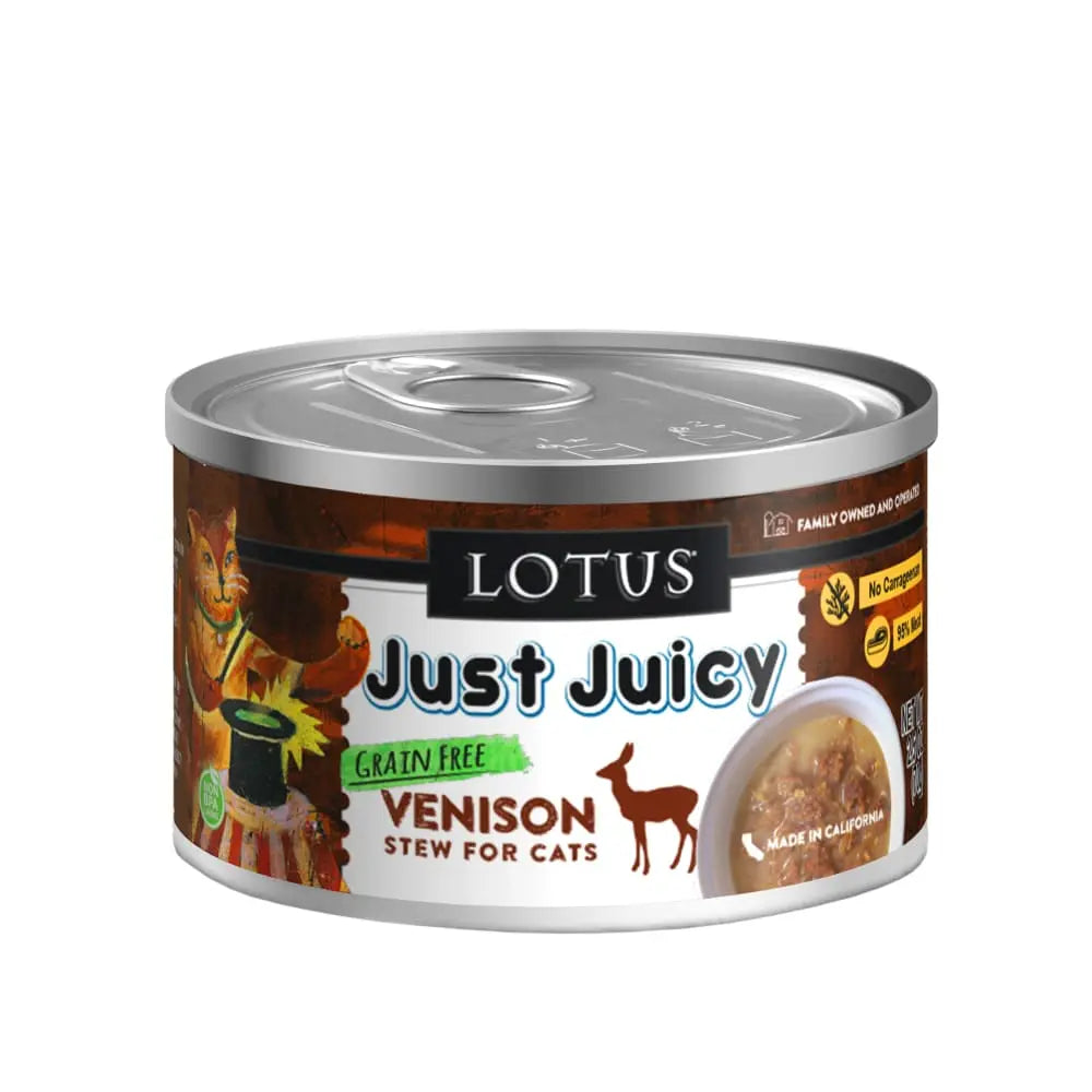 Lotus Grain-Free Canned Cat Food - Just Juicy Venison Stew for Feline Delight