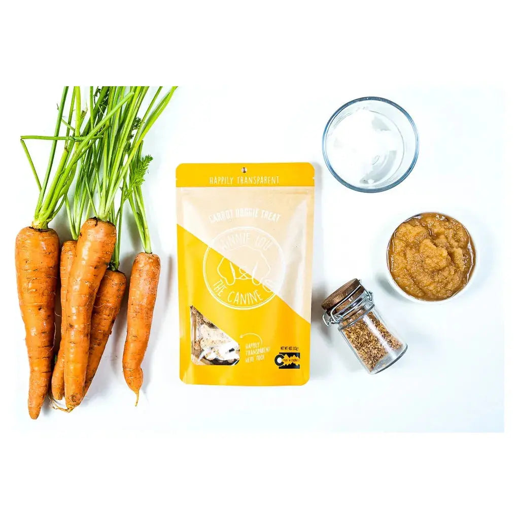 Delicious Organic Winnie Lou Carrot Flavored Doggie Treats - 4 Ounce Package