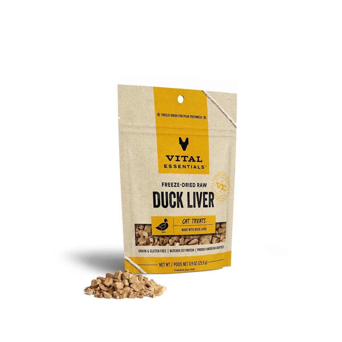 Vital Essentials® High - Quality Freeze - Dried Duck Liver Treats for Cats, 0.9 Ounce