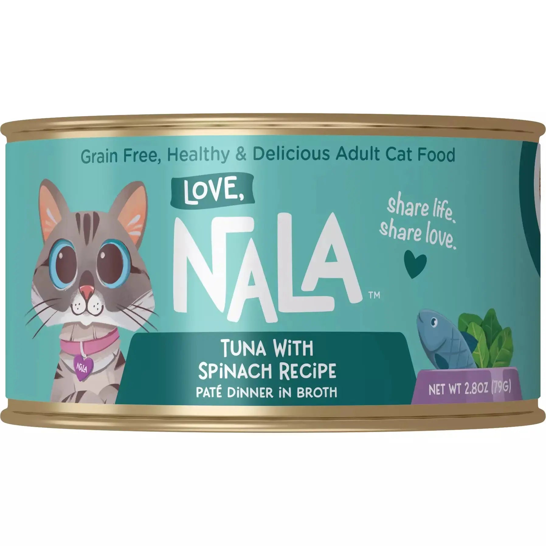Nala's Delicious Tuna Pate with Spinach in Broth Cat Food - 2.8oz