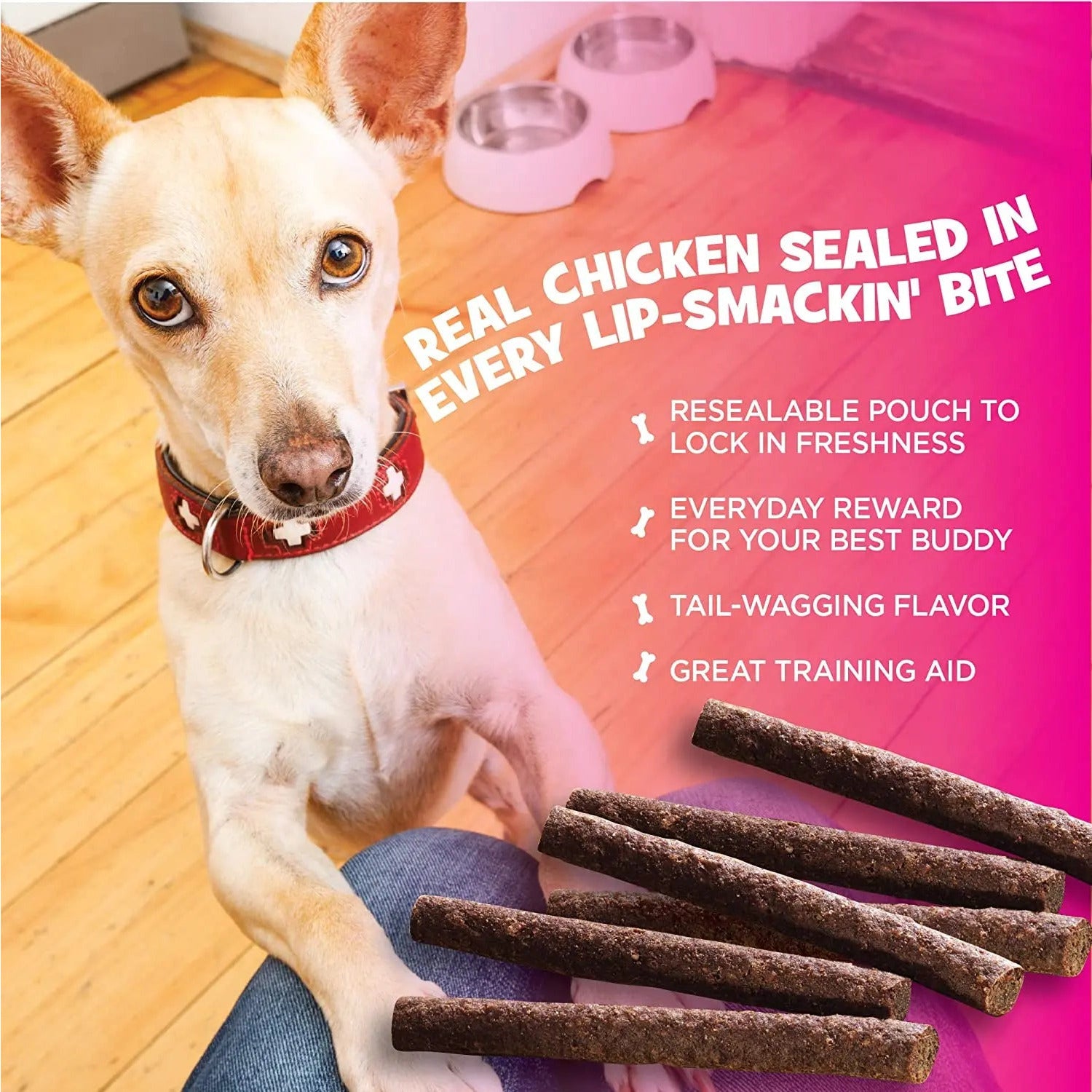 Pro Pac Smart Rewards Chewy Chicken Meal Dog Treat Sticks, 7.2 Ounce Package