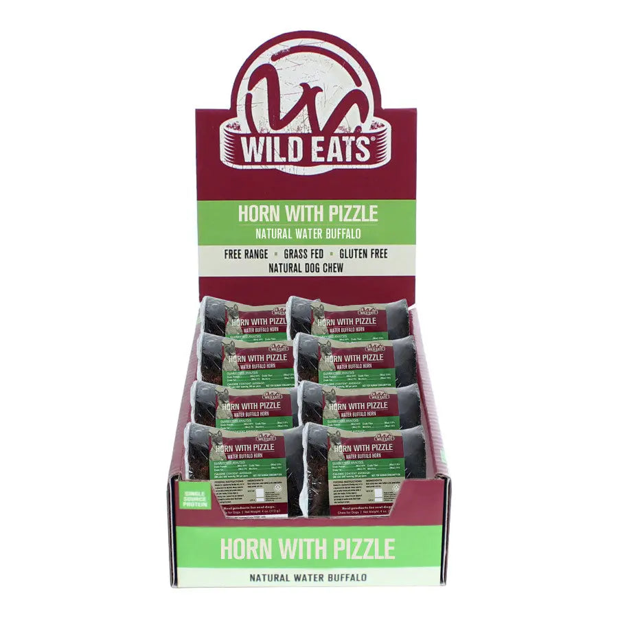 Wild Eats All - Natural Water Buffalo Horn with Pizzle as a Premium Dog Chew Treat