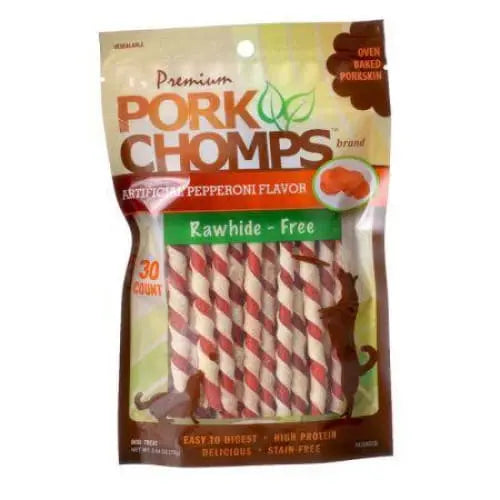 Delicious Pepperoni Flavored Pork Chomps Twistz Dog Chews - A Premium Canine Treat