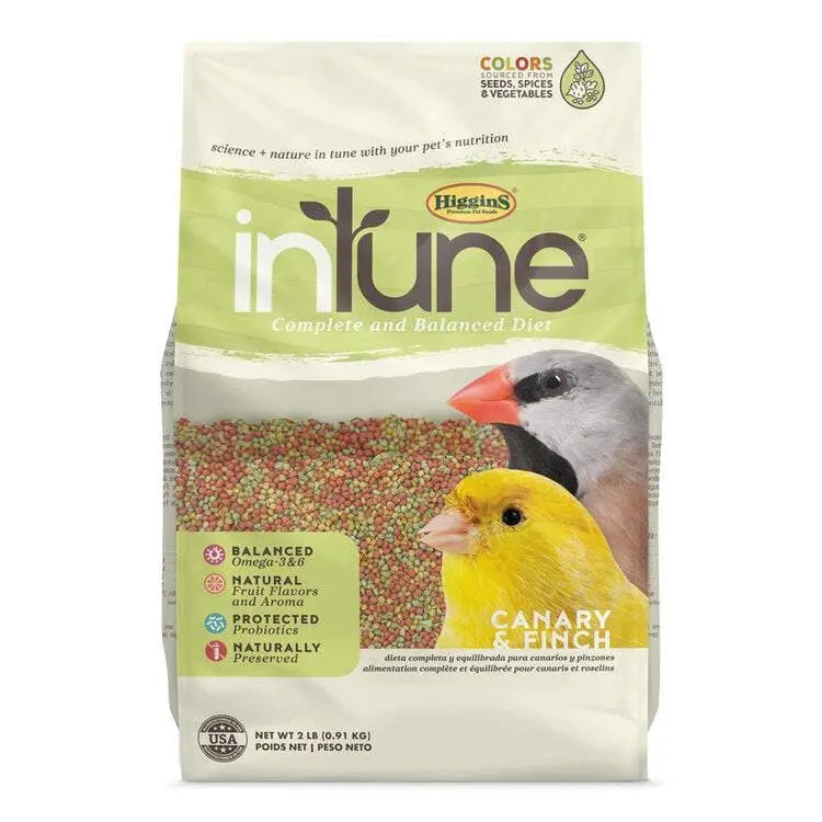 2 Lbs Higgins inTune Premium Canary & Finch Extruded Food