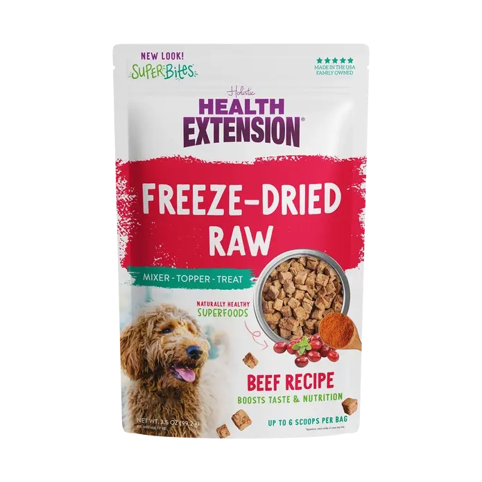 Health Extension Beef Recipe Freeze - Dried Super Bites Raw Dog Food Mixer