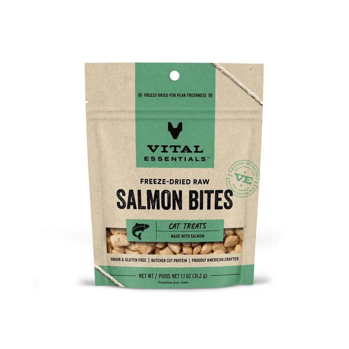 Vital Essentials® 1.1 Oz Freeze-Dried Wild Alaskan Salmon Bites for Cats