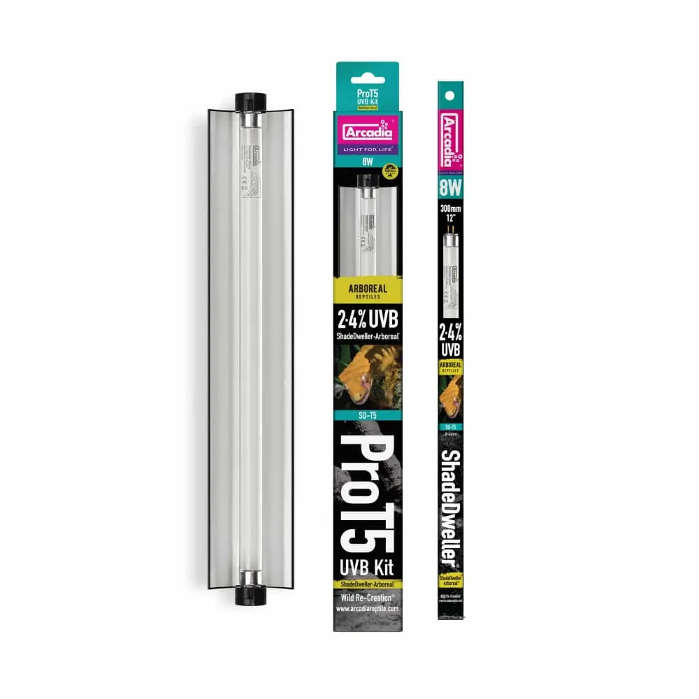 Arcadia ShadeDweller™ ARBOREAL Professional T5 UVB Lighting Kit (110V) with 2.4% UVB Output for Reptiles and Amphibians