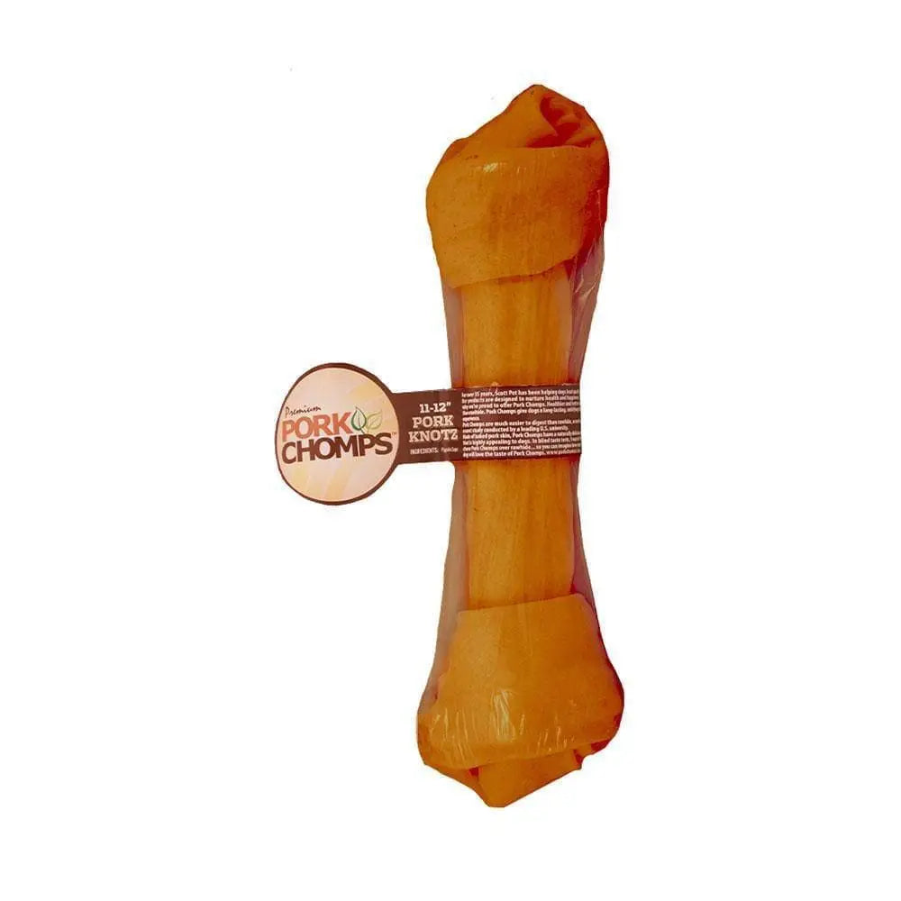 11-Inch Single Count Pork Roasted Knot Bone Dog Treats - Pork Chomps™