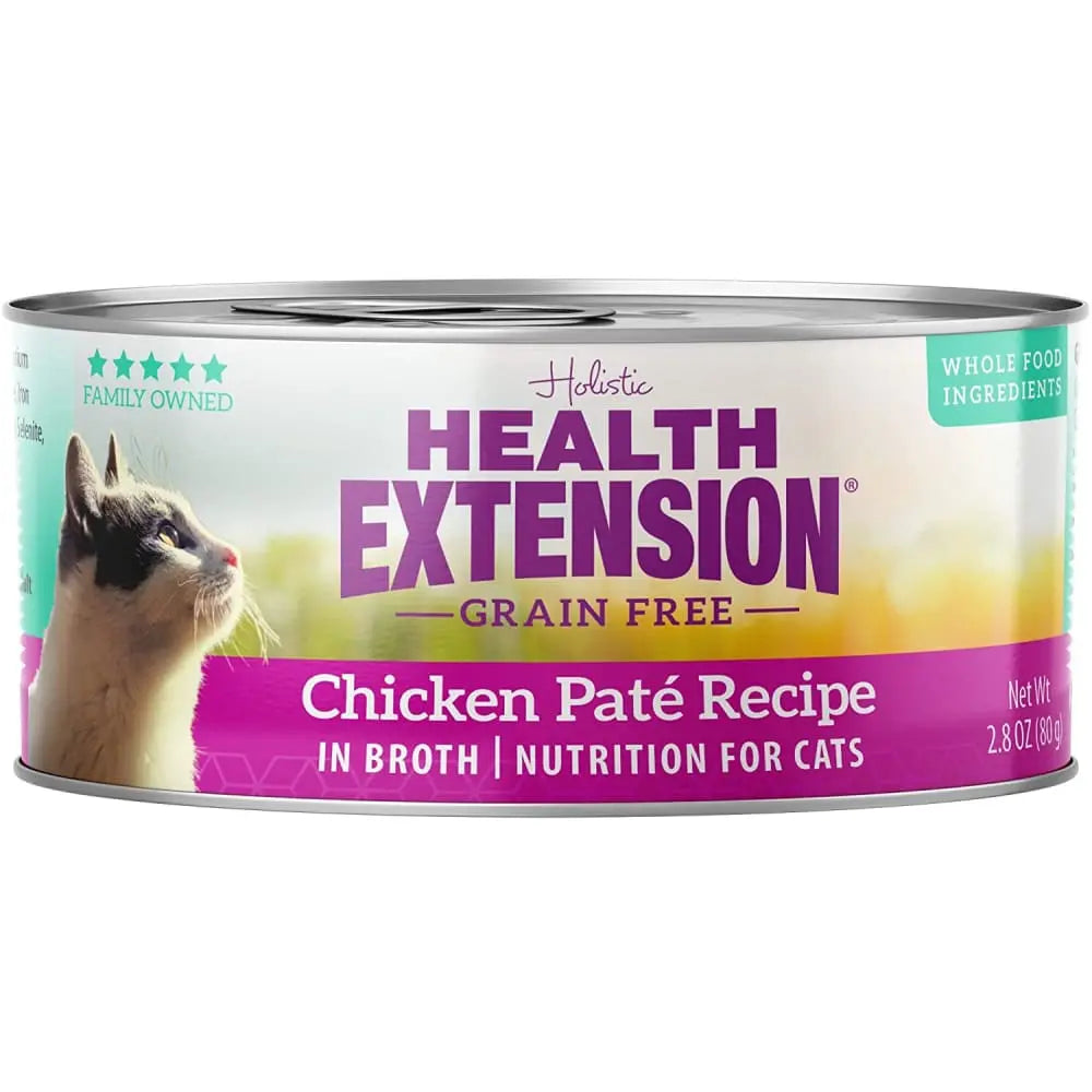 Health Extension Grain-Free Canned Chicken Pate Recipe Cat Food, Pack of 24 with 2.8 oz Each