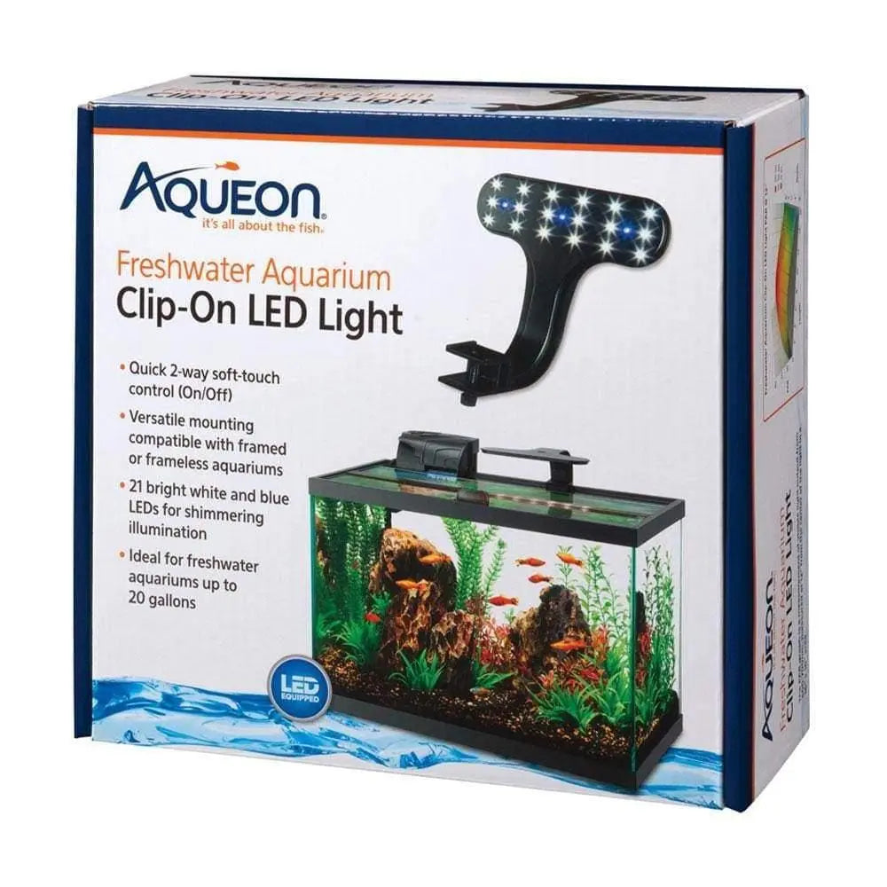 Aqueon® 8 X 7 X 4.75 Inch Clip-on Freshwater Aquarium LED Light with OptiBright MAX