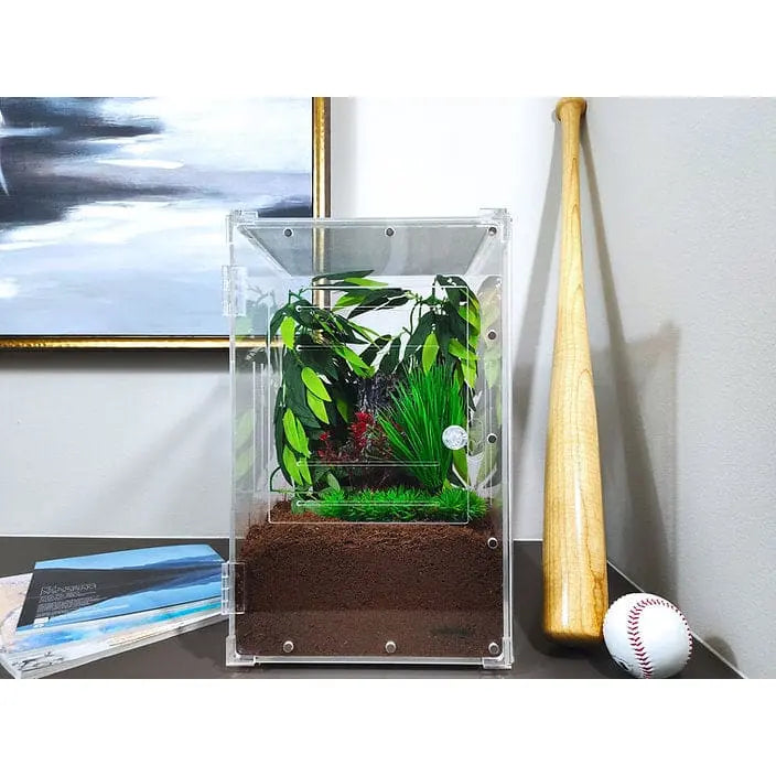 Large Transparent Acrylic Two-Way Enclosure for Reptile Breeding Terrarium Cage Tank