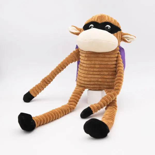 ZippyPaws Super Monkey Halloween Crinkle Dog Toys for Large Breeds