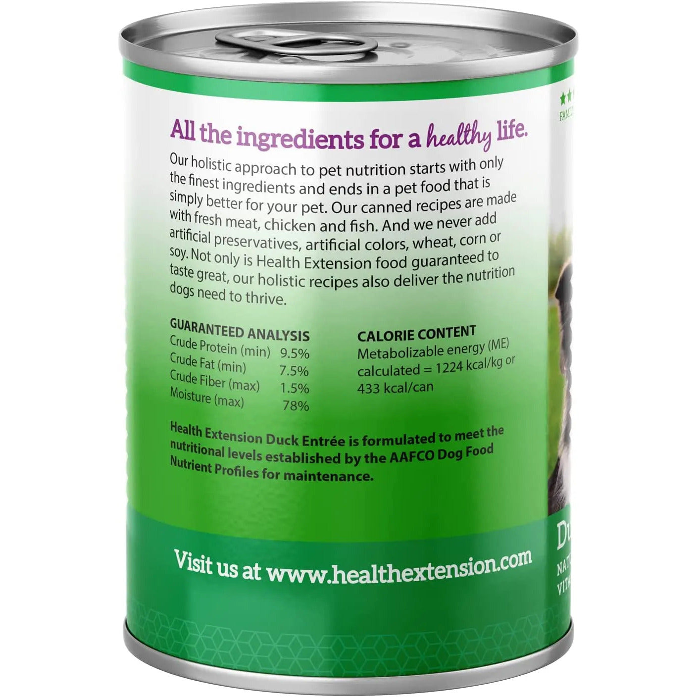 Health Extension Premium Canned Duck Dog Food - Pack of 12, Each 12.5 Ounces