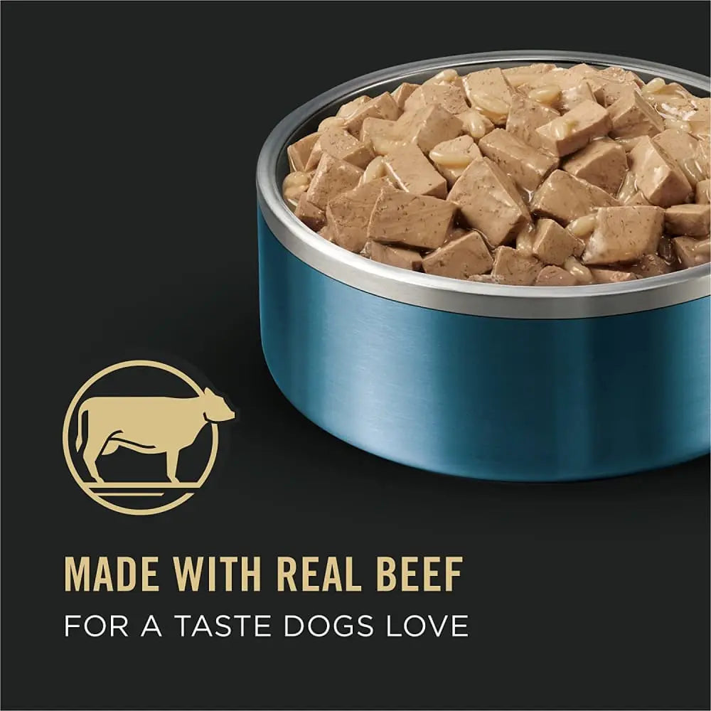 Purina Pro Plan Premium Large Breed Adult Wet Dog Food - Beef & Rice Chunks in Gravy, 12 / 13 oz Cans