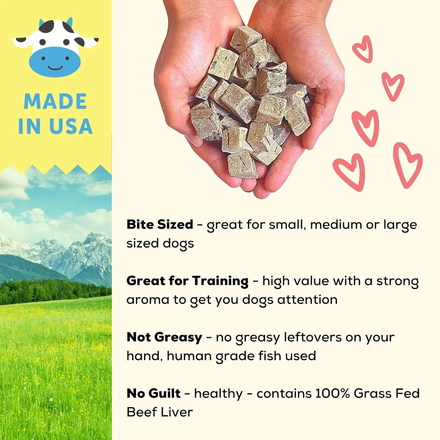 Premium Freeze - Dried Grass - Fed Beef Liver Treats for Dogs and Cats