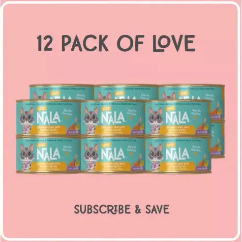Love, Nala Premium Flaked Chicken with Pumpkin Recipe in Broth Wet Cat Food - 2.8oz Cans, Case of 12