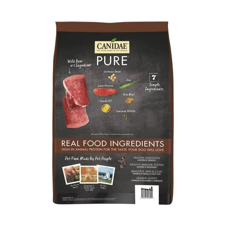 CANIDAE PURE Premium Grain-Free Dry Dog Food with Real Wild Boar and Garbanzo Bean Recipe