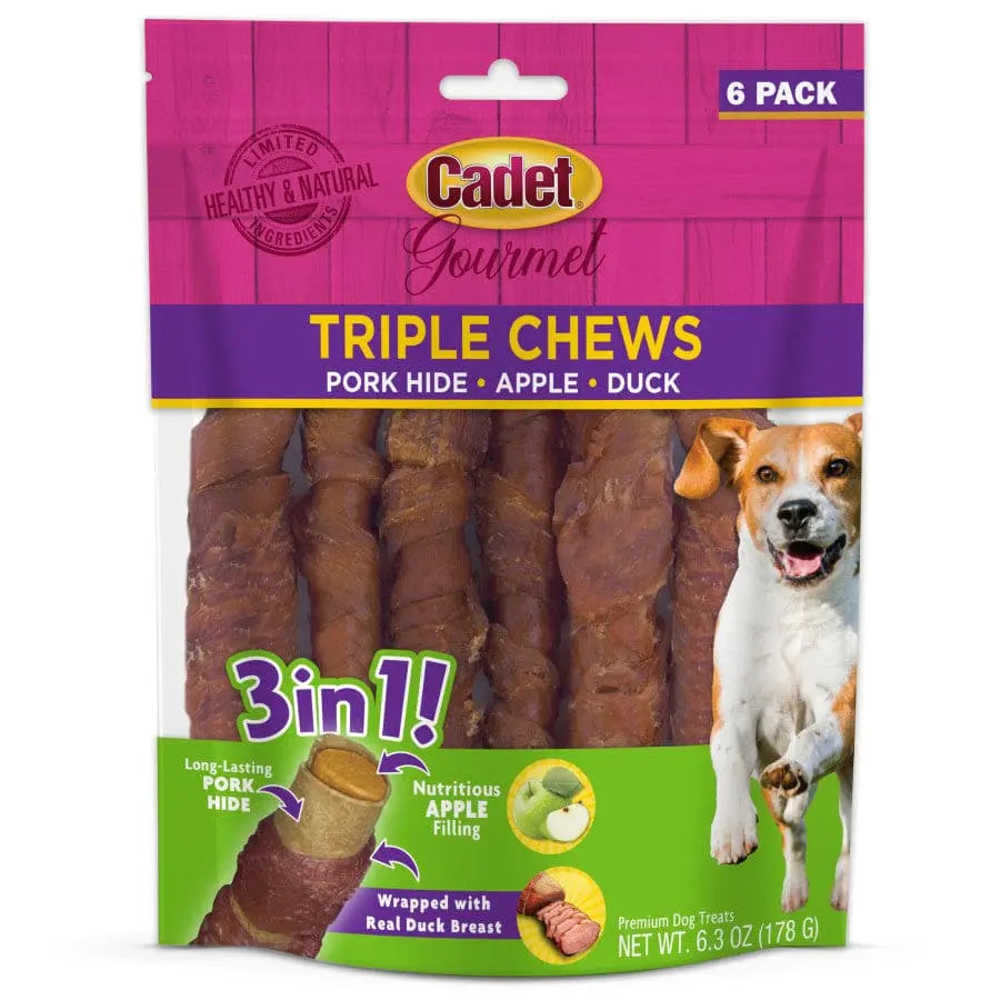 Cadet Gourmet Premium Triple - Flavored Pork Hide Twists Dog Treats