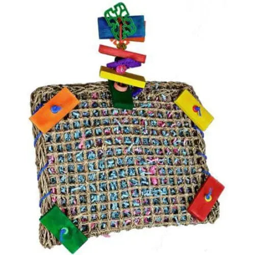 AE Cage Company Happy Beaks Foraging Pouch - A Vine Mat Toy for Birds