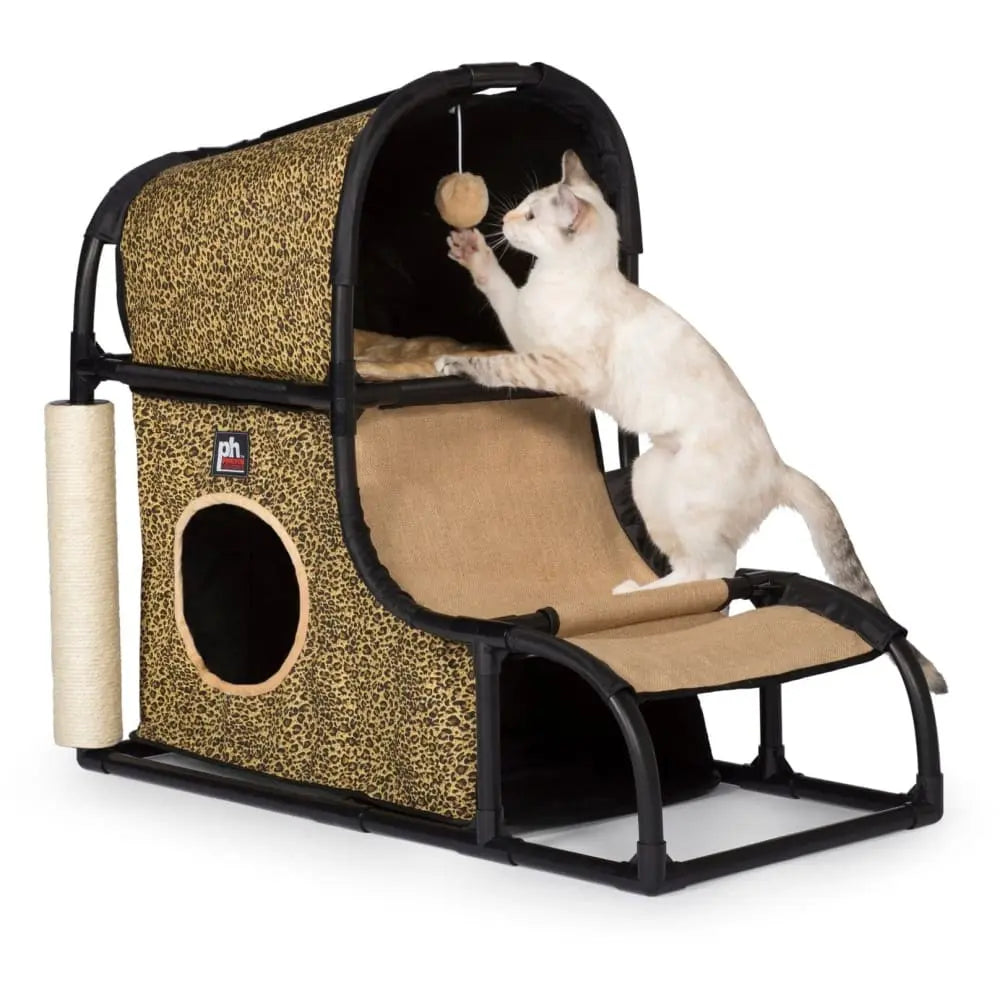 Prevue Pet Products Leopard Print Catville Loft - Ideal Cat Activity Center
