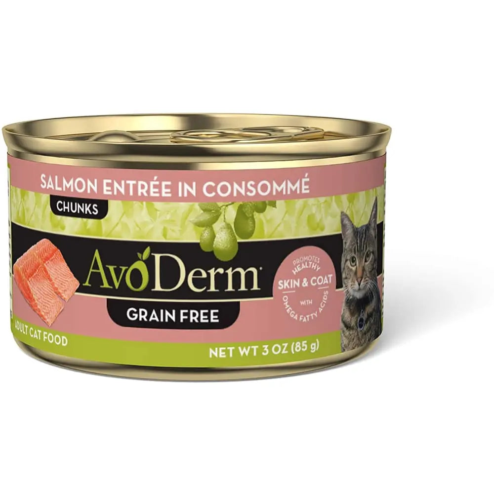 AvoDerm Grain - Free Natural Wet Cat Food with Wild - Caught Salmon, 24 x 3 oz