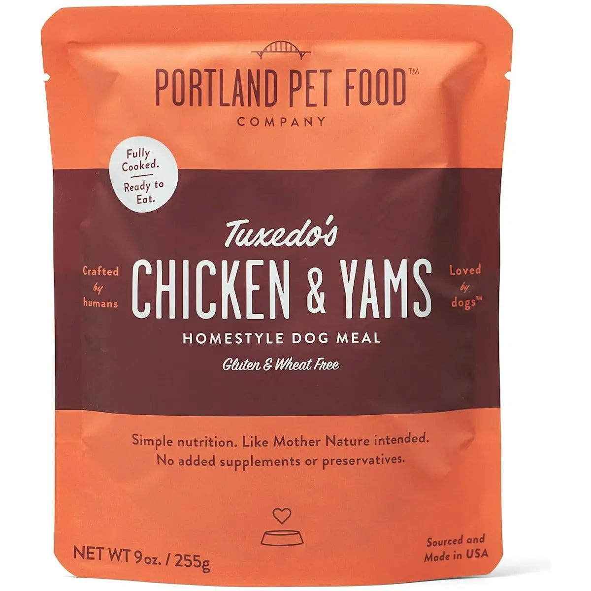 Portland Pet Food Company Tuxedo's Homestyle Chicken & Yams Wet Dog Food Topping - 8/9 Ounce Pack