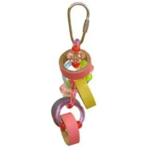 AE Cage Company's Happy Beaks Entertainment Keet Rings Bird Toy for Small Birds