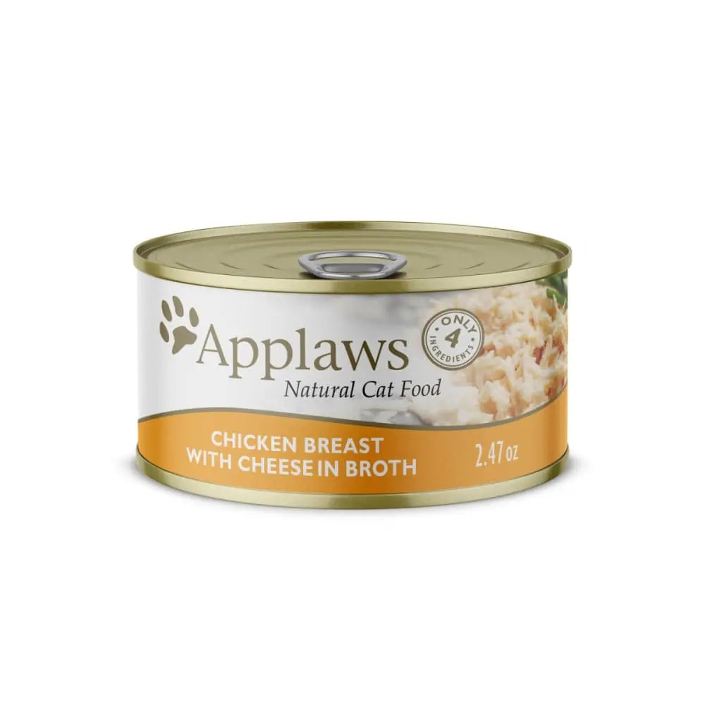 Applaws Premium Natural Canned Wet Cat Food - Chicken Breast with Cheese in Broth, 24 Cans per Case