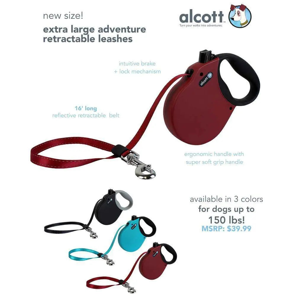 Alcott Adventure Premium Retractable Dog Walking Leash for Canine Adventures